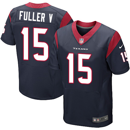 Men's Elite Will Fuller V Nike Jersey Navy Blue Home - #15 NFL Houston Texans